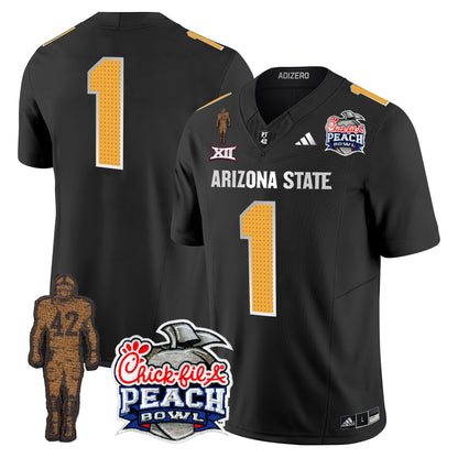 Sun Devils Pat Tillman & Peach Bowl Patch Vapor Limited Jersey V2 - All Stitched