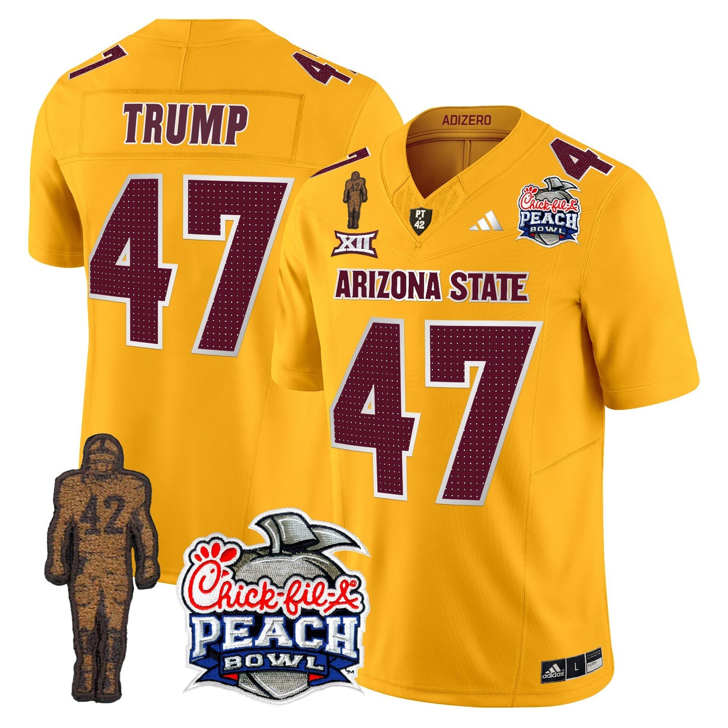 Sun Devils Pat Tillman & Peach Bowl Patch Vapor Limited Jersey V2 - All Stitched