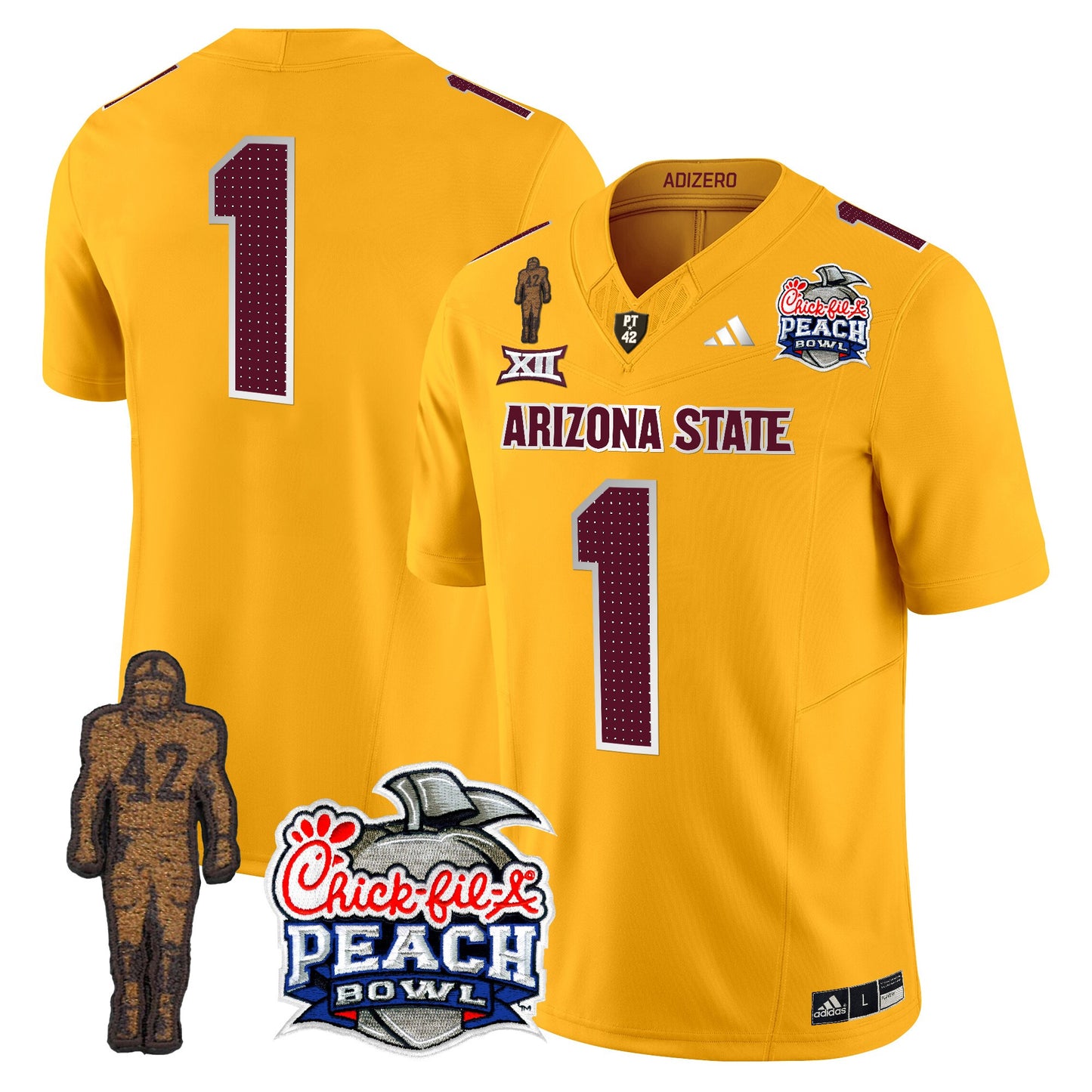 Sun Devils Pat Tillman & Peach Bowl Patch Vapor Limited Jersey V2 - All Stitched