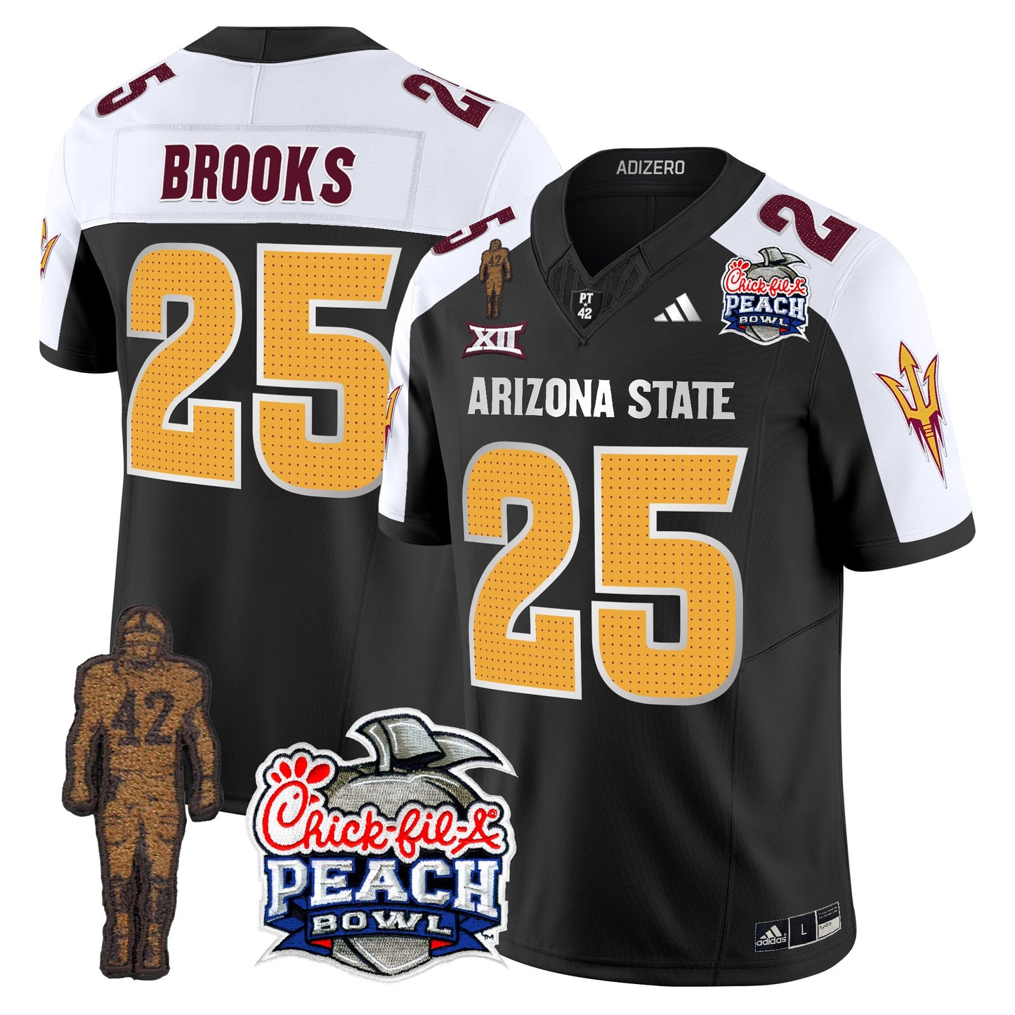 Sun Devils Pat Tillman & Peach Bowl Patch Vapor Limited Jersey V2 - All Stitched