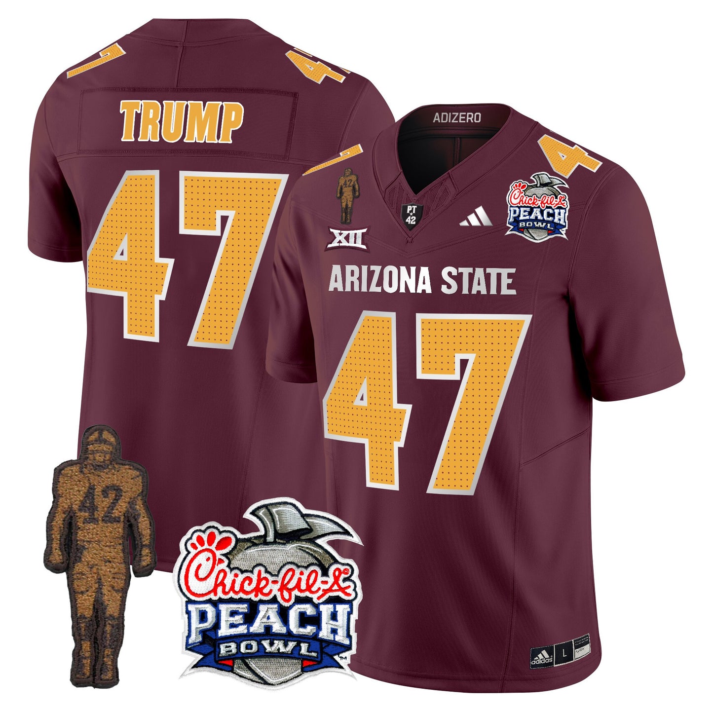 Sun Devils Pat Tillman & Peach Bowl Patch Vapor Limited Jersey V2 - All Stitched