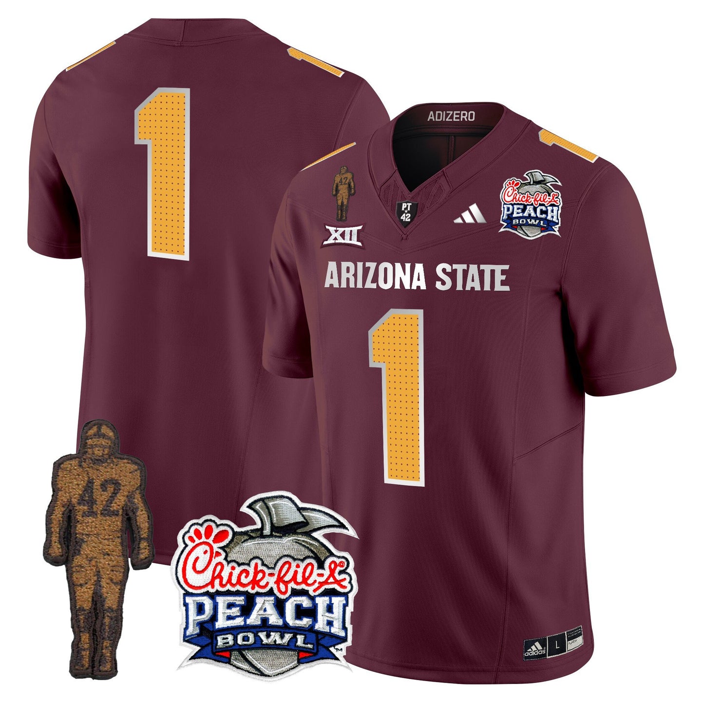 Sun Devils Pat Tillman & Peach Bowl Patch Vapor Limited Jersey V2 - All Stitched