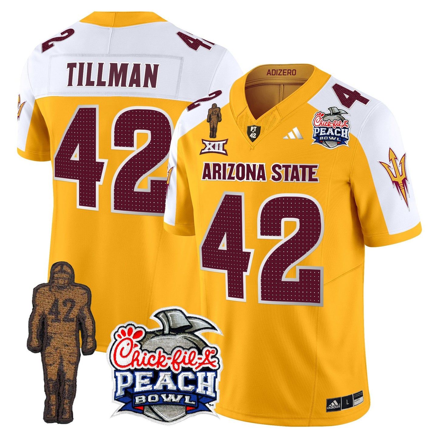 Sun Devils Pat Tillman & Peach Bowl Patch Vapor Limited Jersey V2 - All Stitched