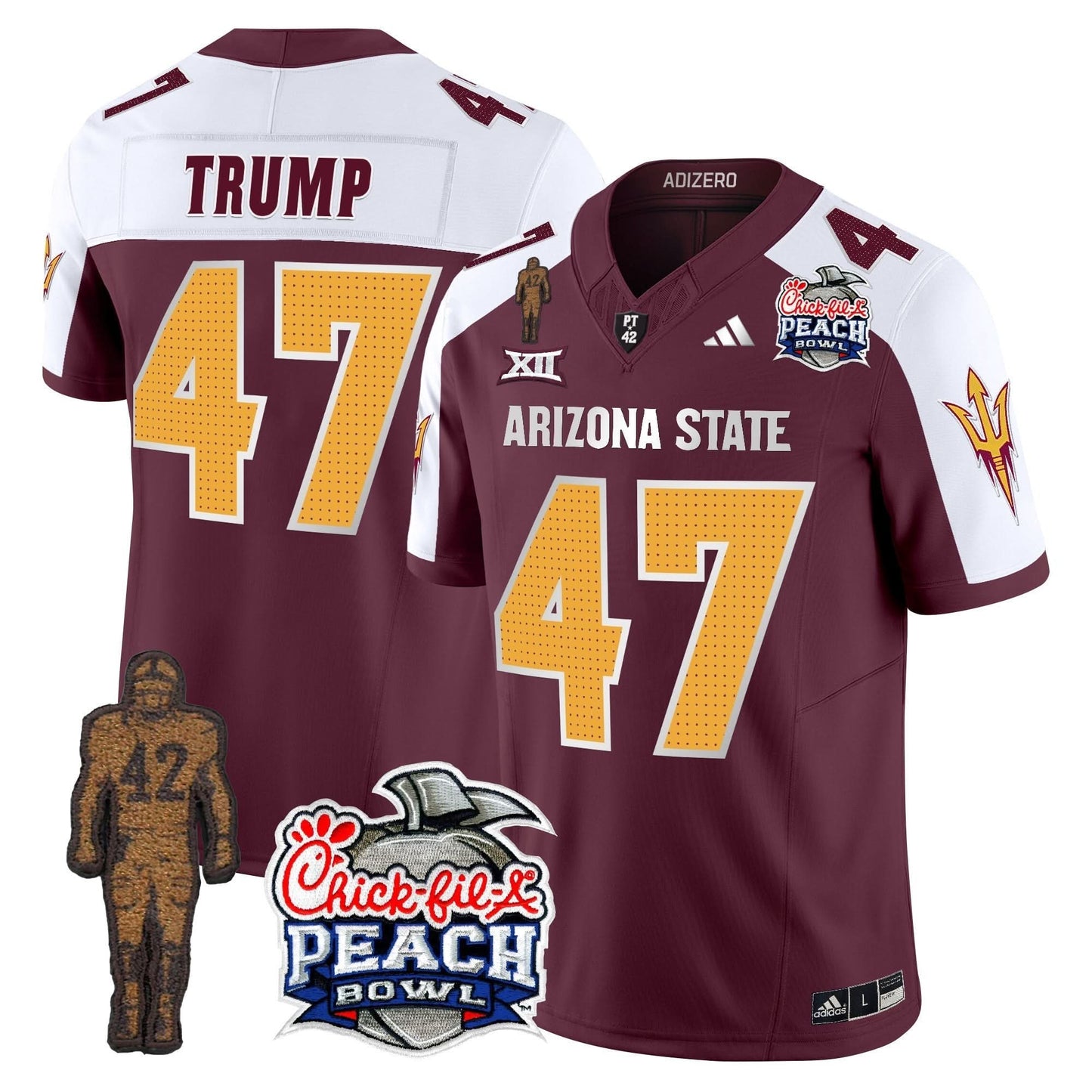 Sun Devils Pat Tillman & Peach Bowl Patch Vapor Limited Jersey V2 - All Stitched