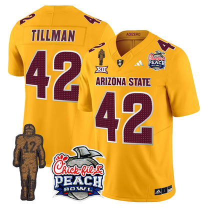 Sun Devils Pat Tillman & Peach Bowl Patch Vapor Limited Jersey V2 - All Stitched