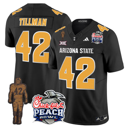 Sun Devils Pat Tillman & Peach Bowl Patch Vapor Limited Jersey V2 - All Stitched