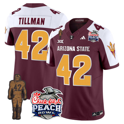 Sun Devils Pat Tillman & Peach Bowl Patch Vapor Limited Jersey V2 - All Stitched