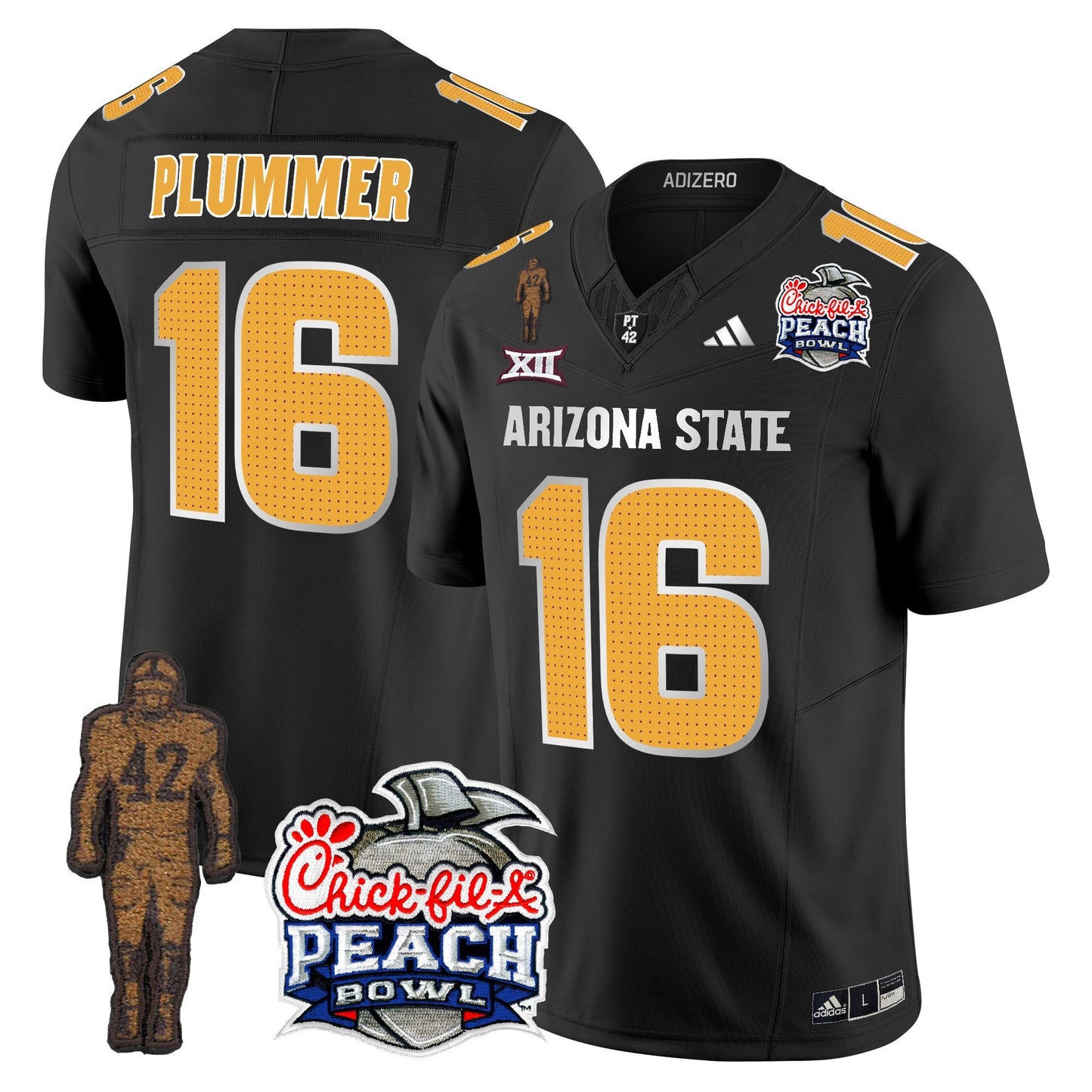 Sun Devils Pat Tillman & Peach Bowl Patch Vapor Limited Jersey V2 - All Stitched