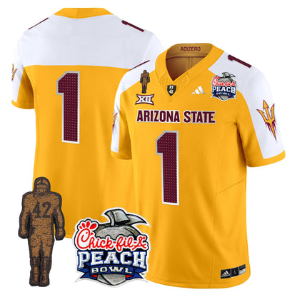 Sun Devils Pat Tillman & Peach Bowl Patch Vapor Limited Jersey V2 - All Stitched