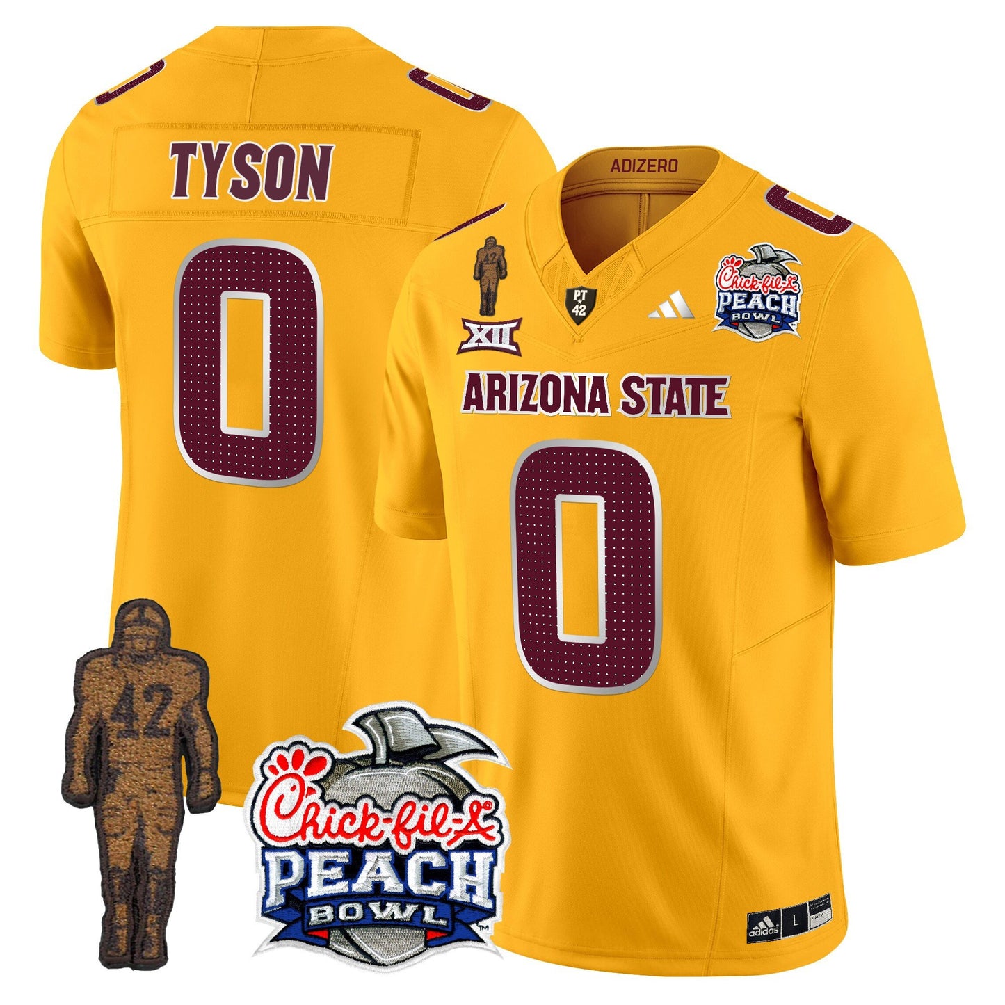 Sun Devils Pat Tillman & Peach Bowl Patch Vapor Limited Jersey V2 - All Stitched