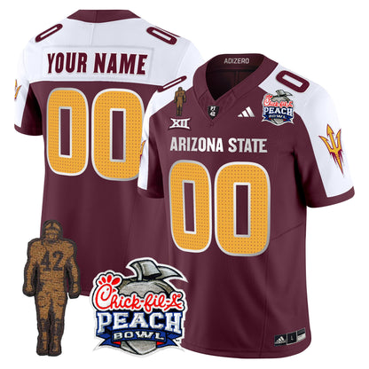 Sun Devils Pat Tillman & Peach Bowl Patch Vapor Limited Custom Jersey V2 - All Stitched