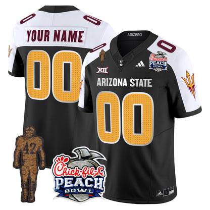 Sun Devils Pat Tillman & Peach Bowl Patch Vapor Limited Custom Jersey V2 - All Stitched