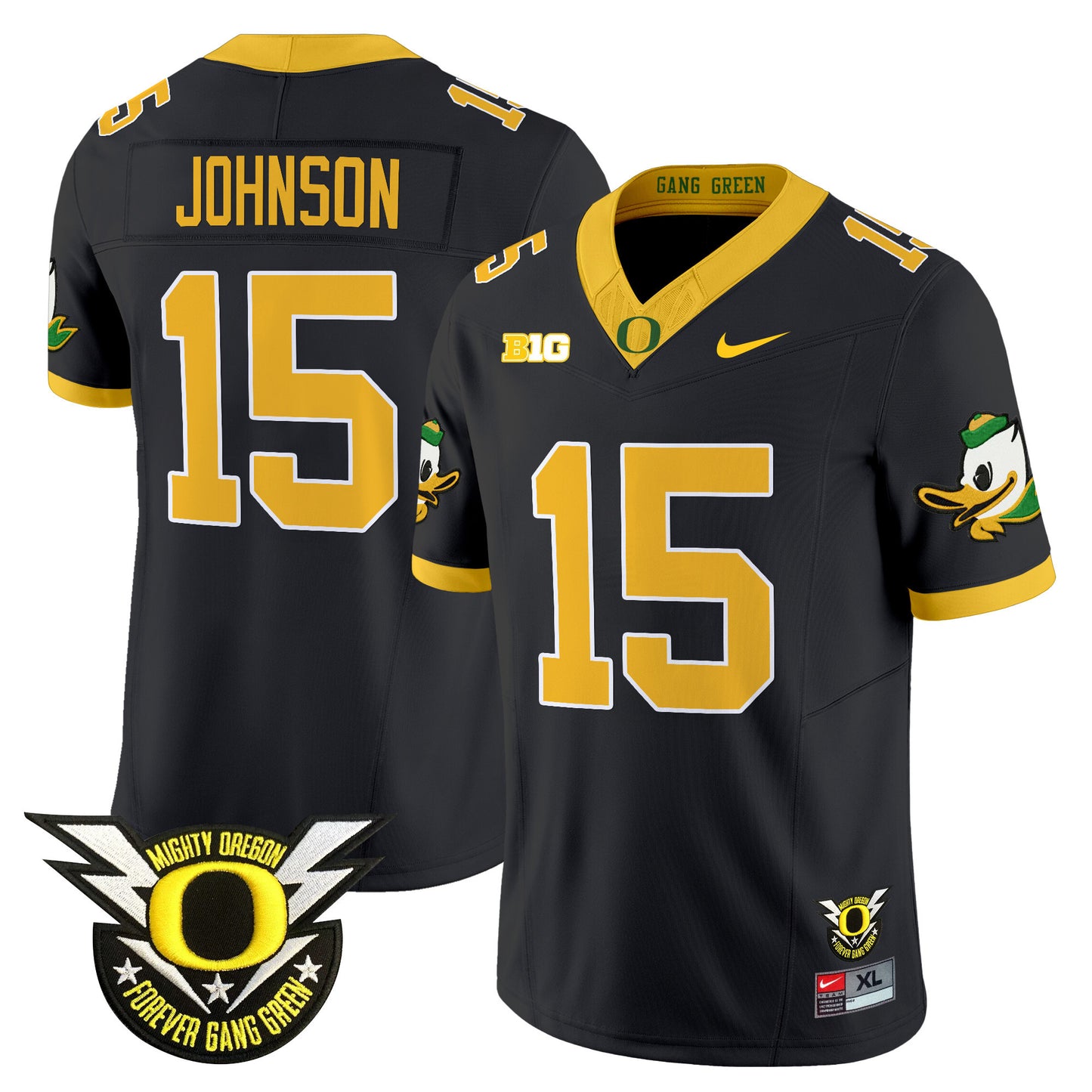 Oregon Ducks 2024 Forever Gang Green & BIG Patch Vapor Limited Jersey - All Stitched