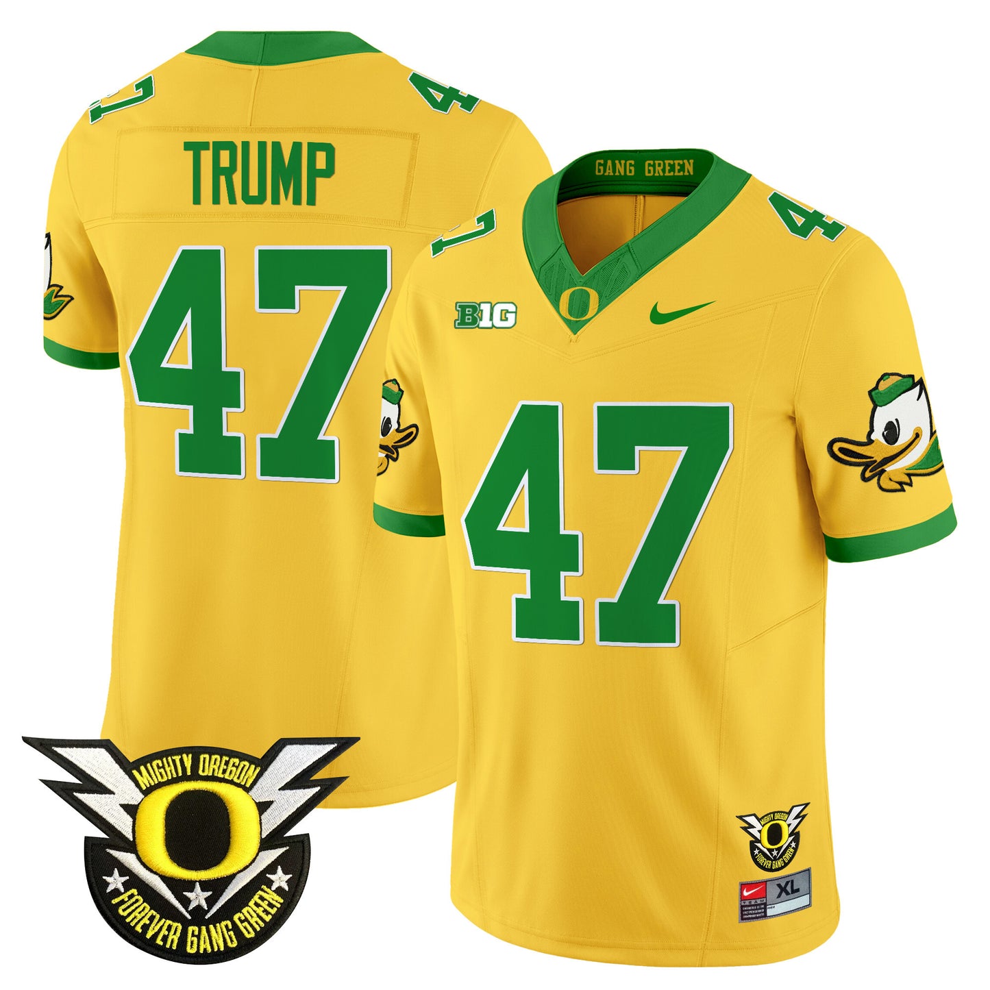 Oregon Ducks 2024 Forever Gang Green & BIG Patch Vapor Limited Jersey - All Stitched