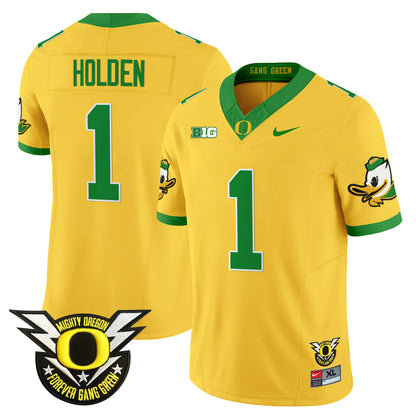 Oregon Ducks 2024 Forever Gang Green & BIG Patch Vapor Limited Jersey - All Stitched