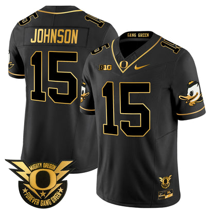 Oregon Ducks 2024 Forever Gang Green & BIG Patch Gold Vapor Limited Jersey - All Stitched