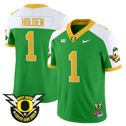 Oregon Ducks 2024 Forever Gang Green & BIG Patch Vapor Limited Jersey - All Stitched