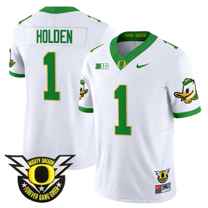 Oregon Ducks 2024 Forever Gang Green & BIG Patch Vapor Limited Jersey - All Stitched