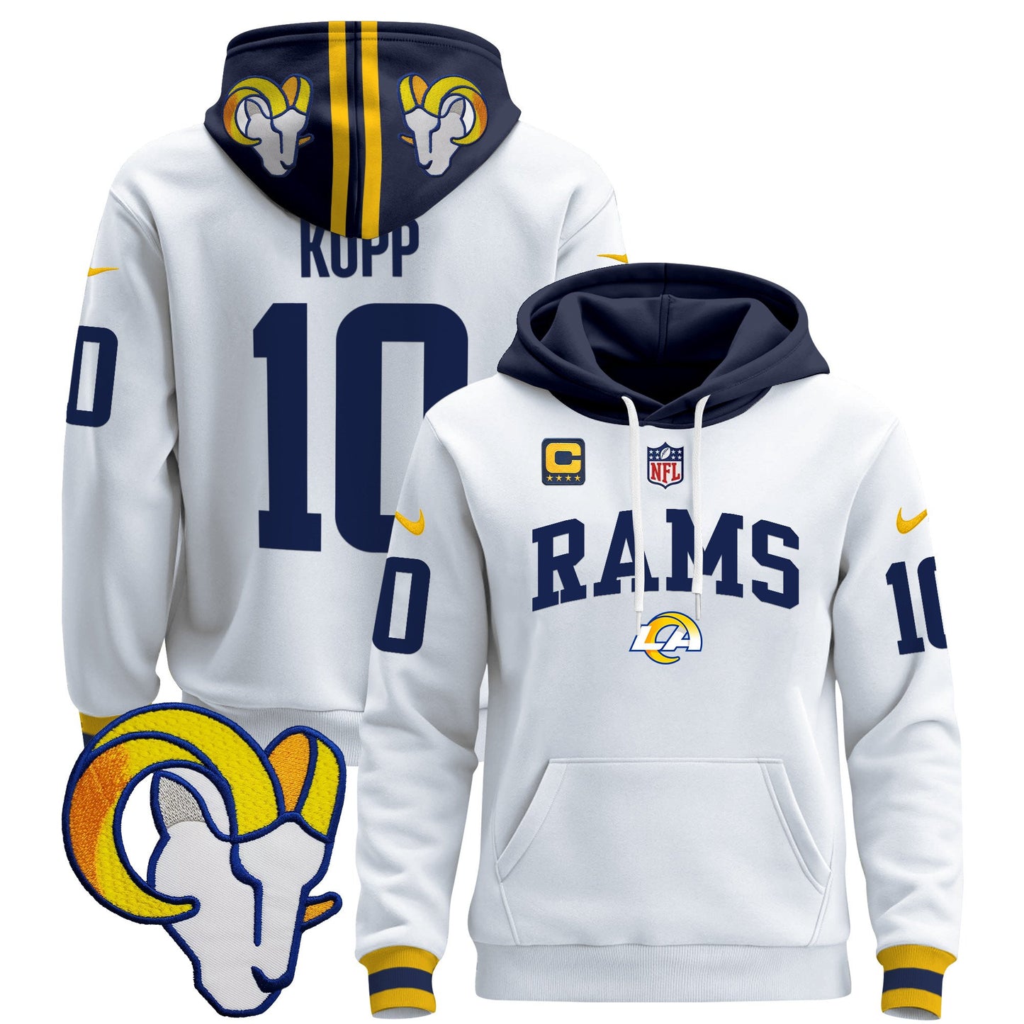 Los Angeles Rams 2024 Pullover Hoodie V2 - All Stitched