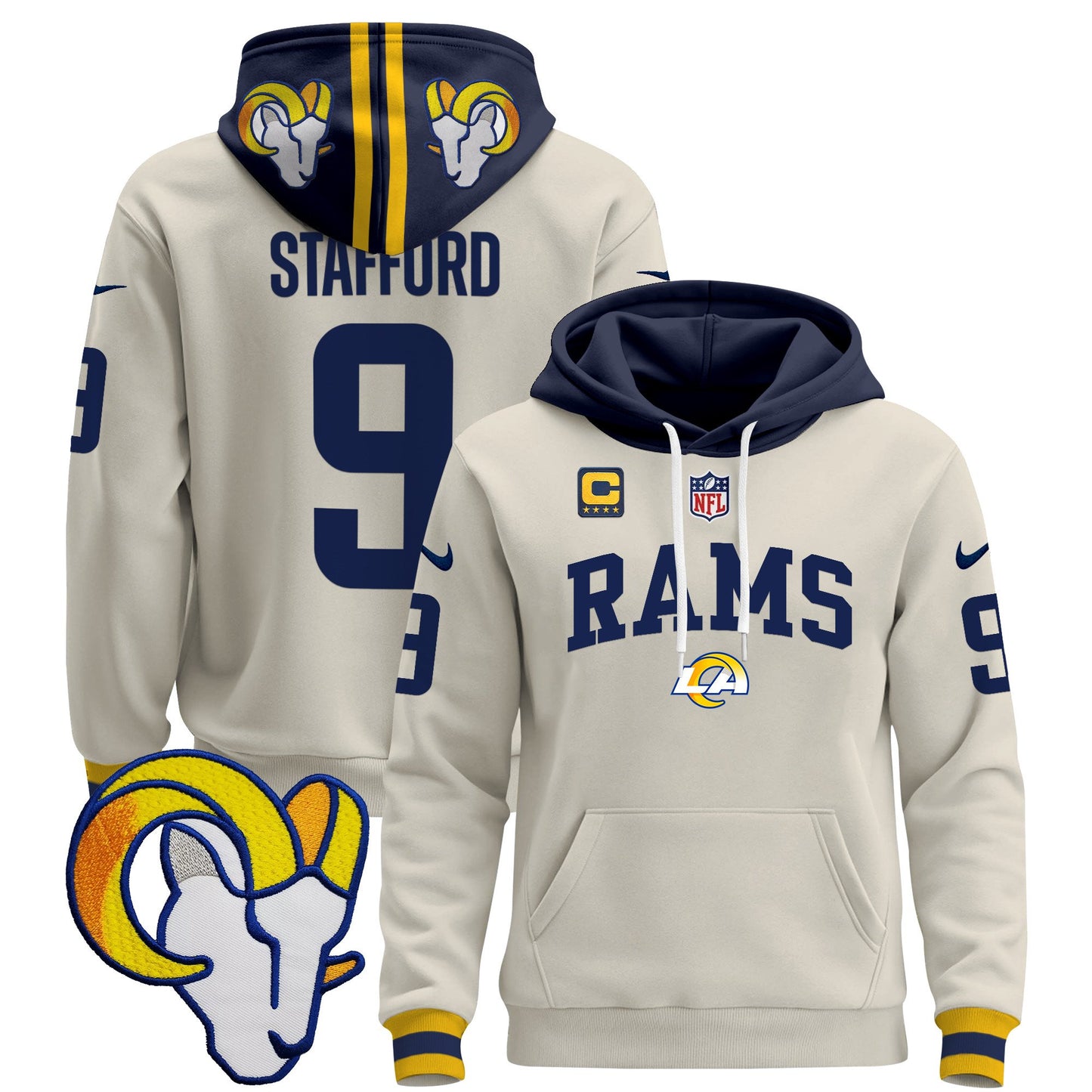 Los Angeles Rams 2024 Pullover Hoodie V2 - All Stitched