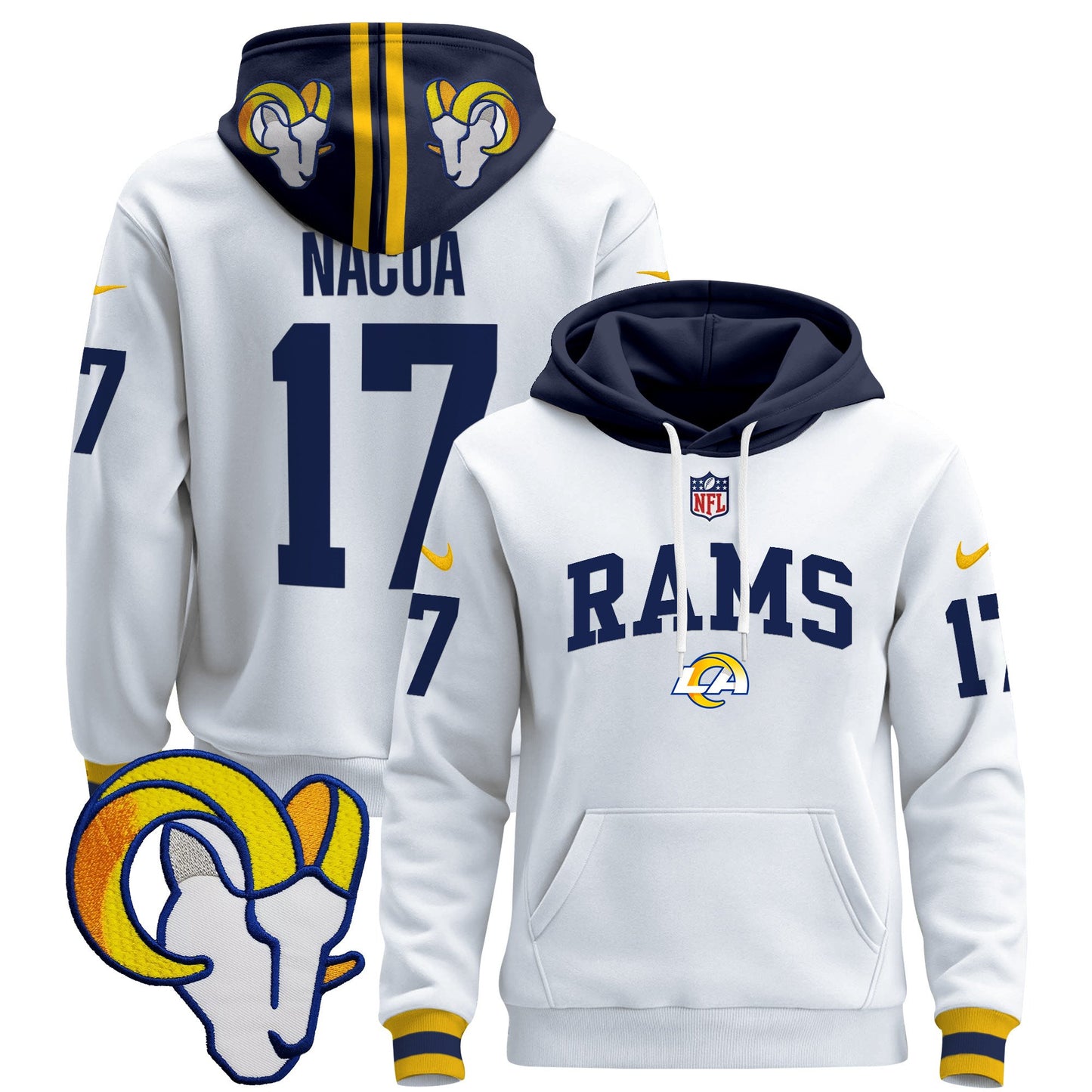 Los Angeles Rams 2024 Pullover Hoodie V2 - All Stitched