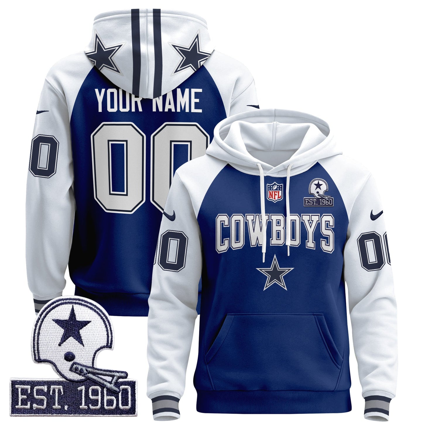 Dallas Cowboys 2024 Custom Pullover Hoodie V2 - All Stitched