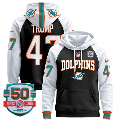 Dolphins 50th 1972 Perfect Season Patch Pullover Hoodie V2 - All Stitched