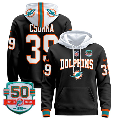 Dolphins 50th 1972 Perfect Season Patch Pullover Hoodie V2 - All Stitched