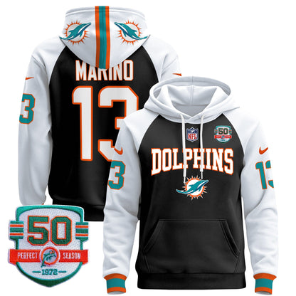 Dolphins 50th 1972 Perfect Season Patch Pullover Hoodie V2 - All Stitched