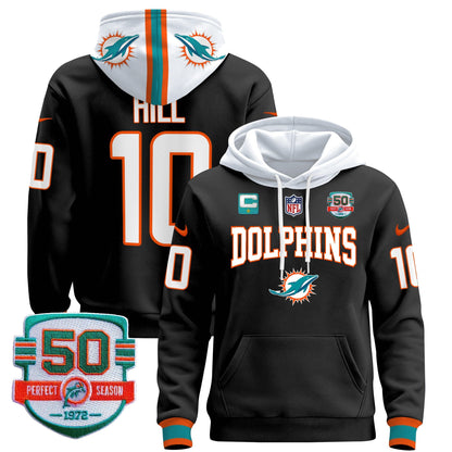 Dolphins 50th 1972 Perfect Season Patch Pullover Hoodie V2 - All Stitched