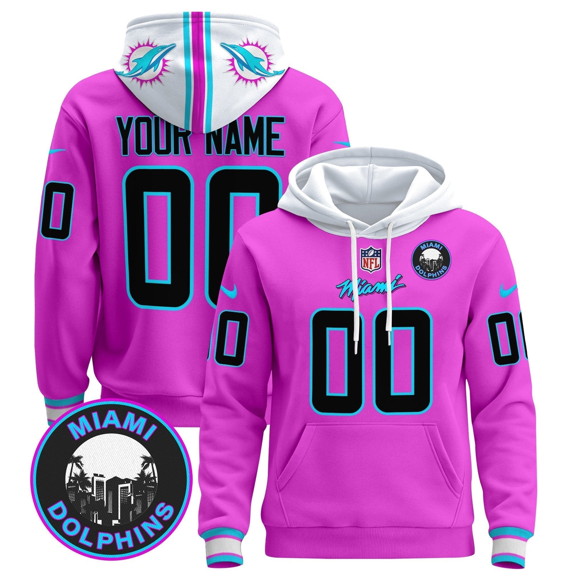 Dolphins "Miami Vice" Custom Pullover Hoodie