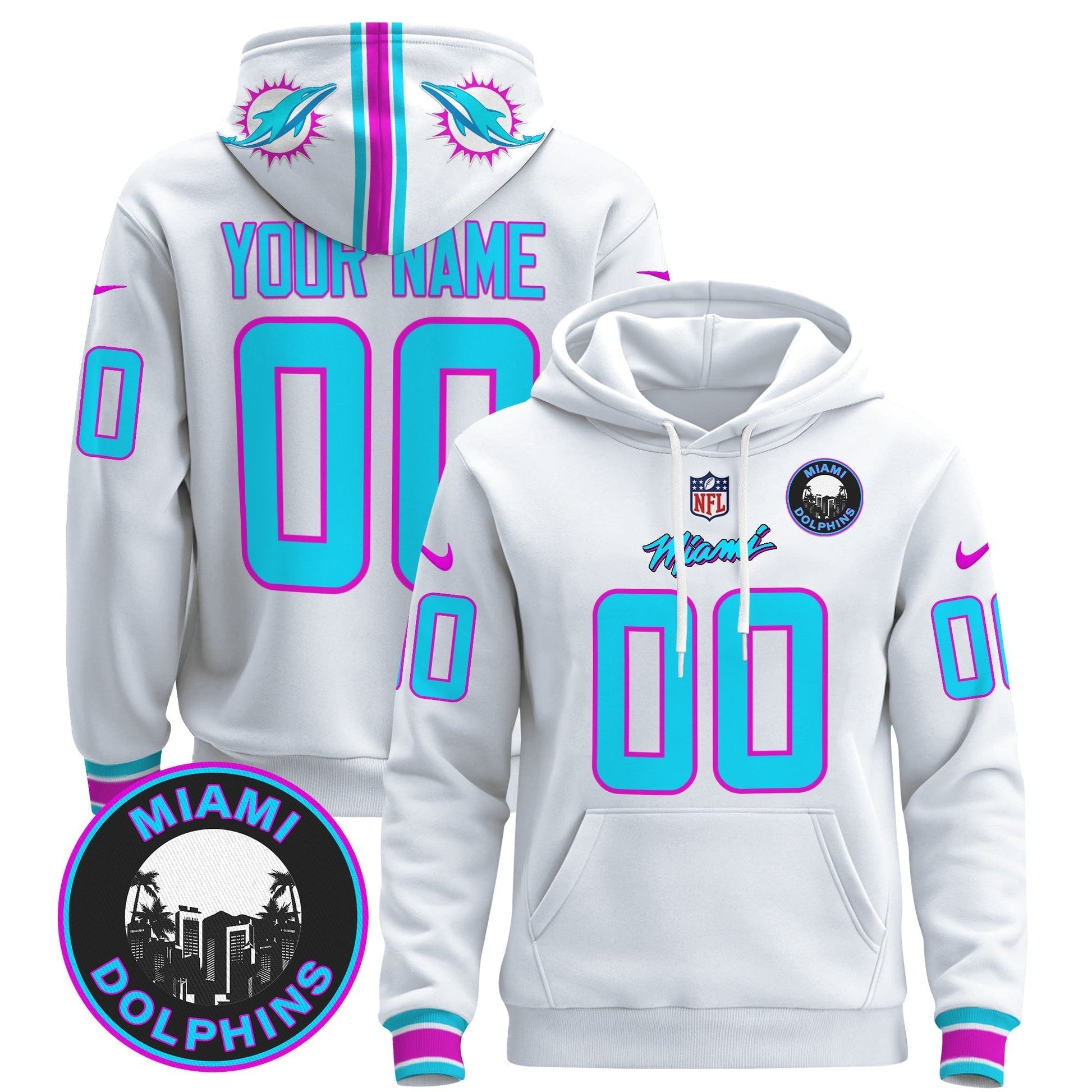 Dolphins "Miami Vice" Custom Pullover Hoodie