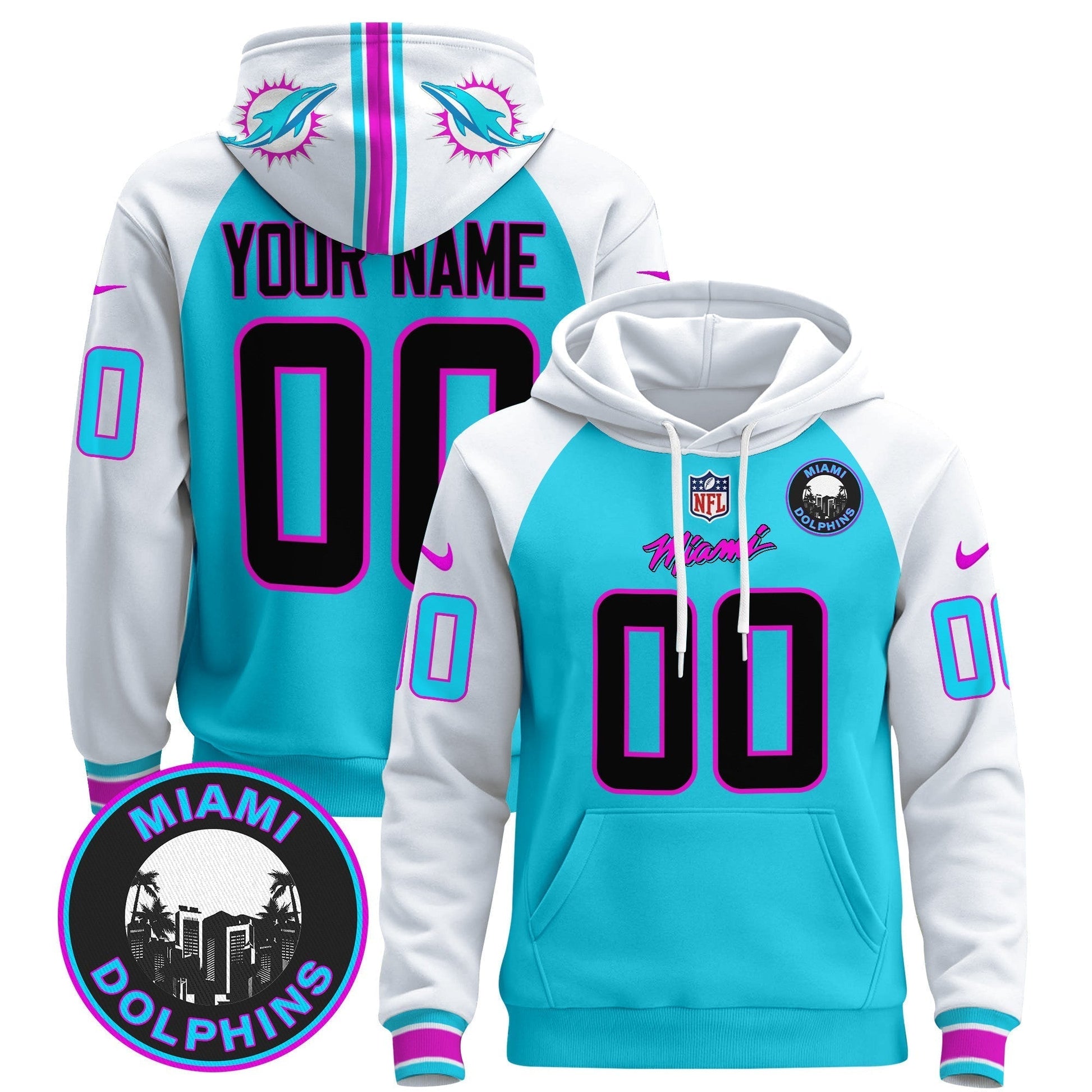 Dolphins "Miami Vice" Custom Pullover Hoodie