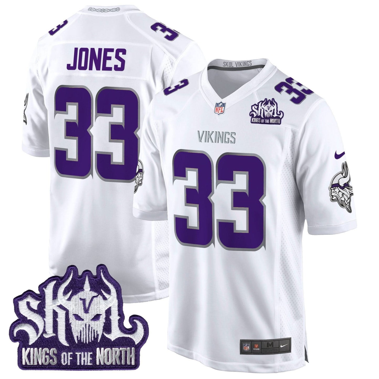 Minnesota Vikings King Of The North Patch Throwback Game Jersey - All Stitched