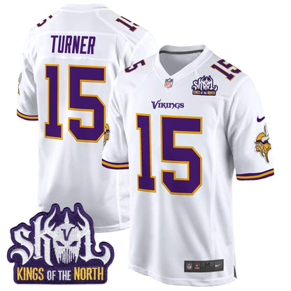 Minnesota Vikings King Of The North Patch Throwback Game Jersey - All Stitched