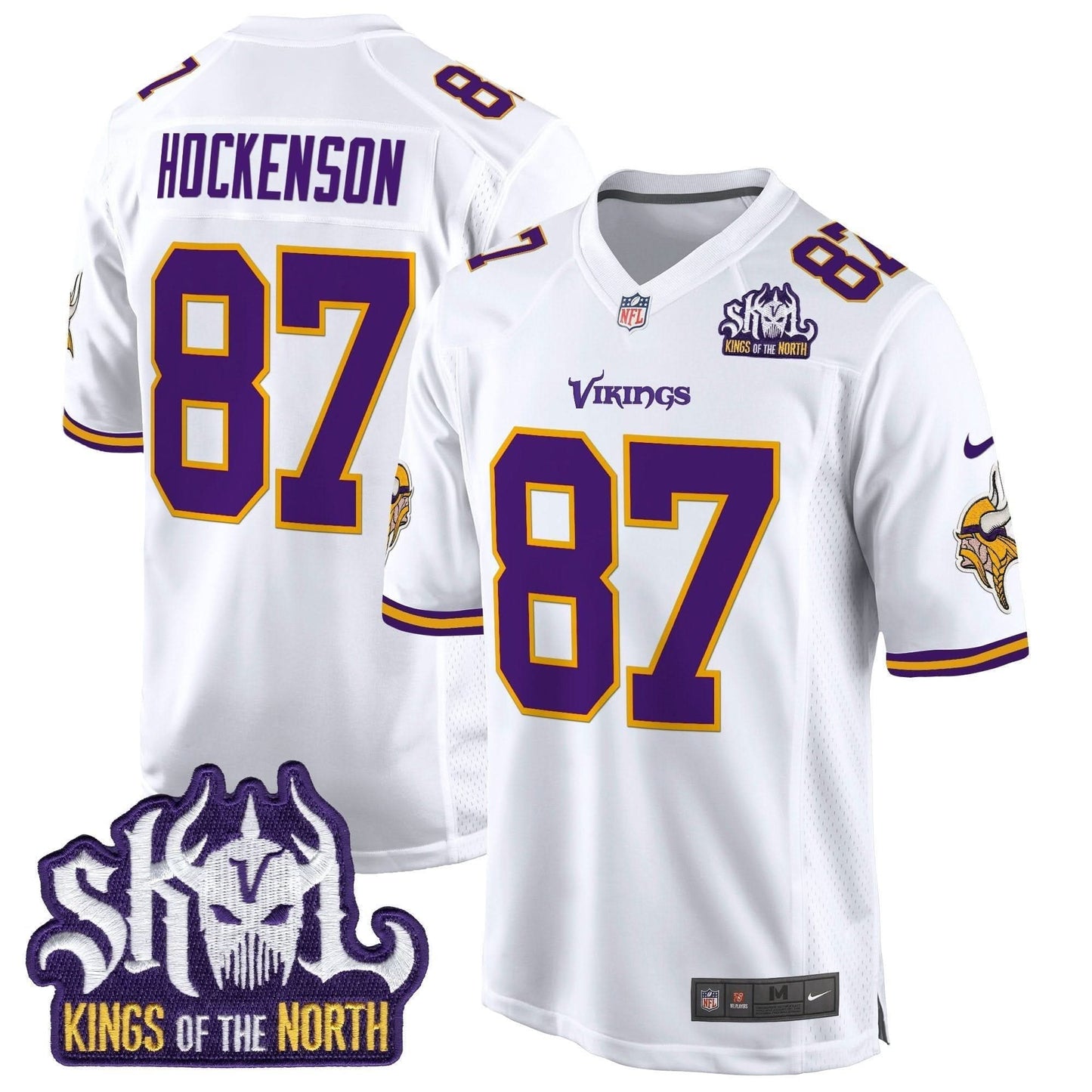 Minnesota Vikings King Of The North Patch Throwback Game Jersey - All Stitched