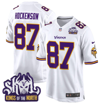 Minnesota Vikings King Of The North Patch Throwback Game Jersey - All Stitched