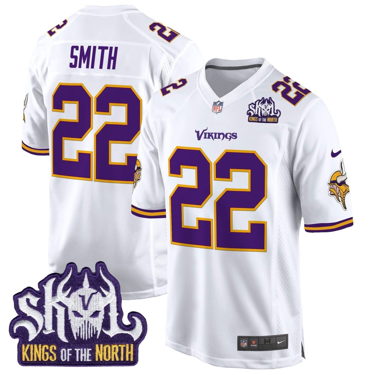 Minnesota Vikings King Of The North Patch Throwback Game Jersey - All Stitched