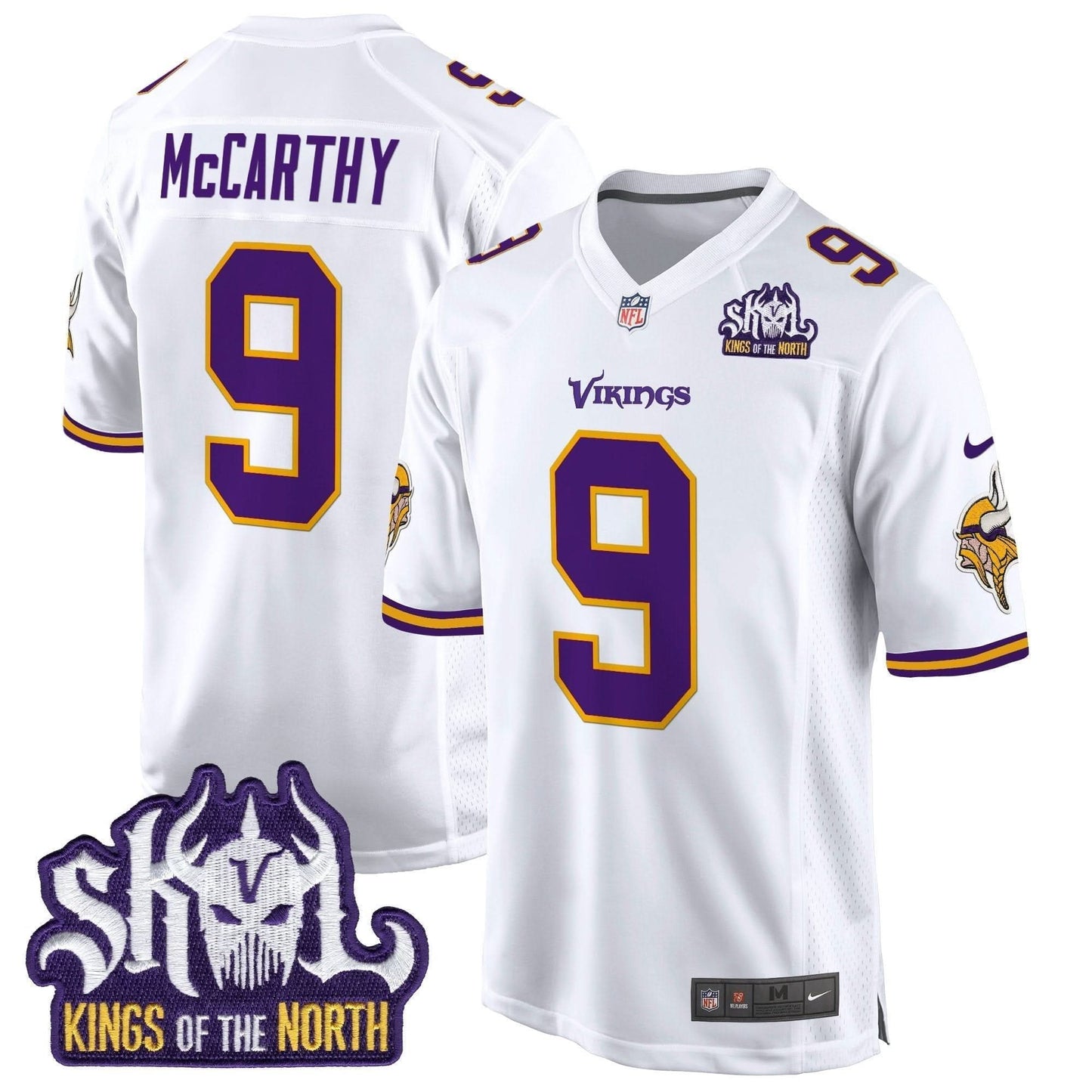 Minnesota Vikings King Of The North Patch Throwback Game Jersey - All Stitched