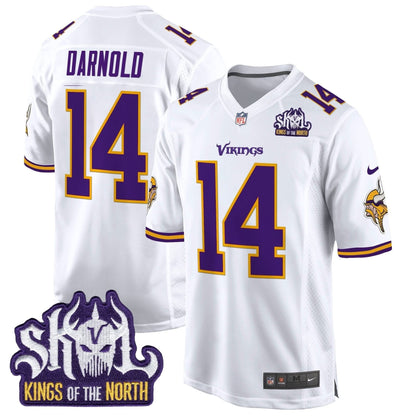 Minnesota Vikings King Of The North Patch Throwback Game Jersey - All Stitched