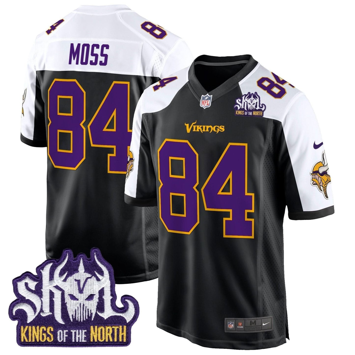 Minnesota Vikings King Of The North Patch Throwback Game Jersey - All Stitched