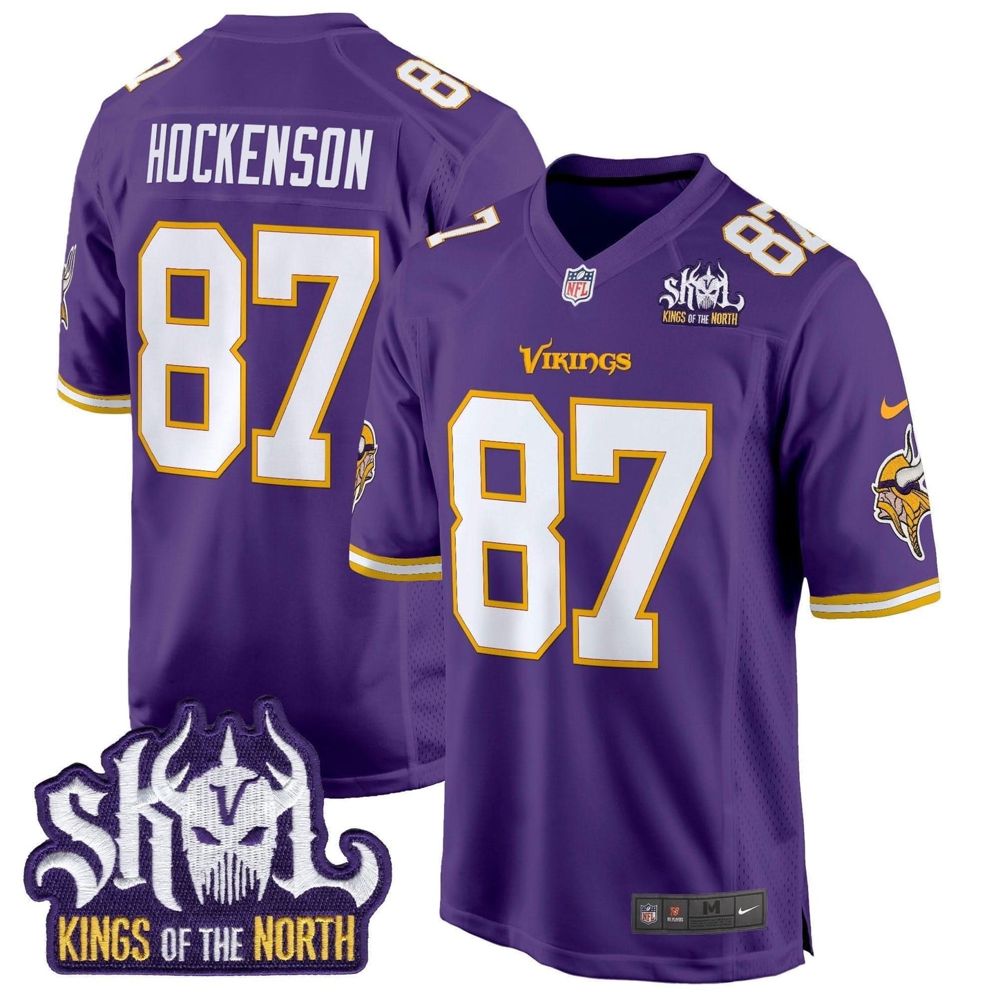 Minnesota Vikings King Of The North Patch Throwback Game Jersey - All Stitched
