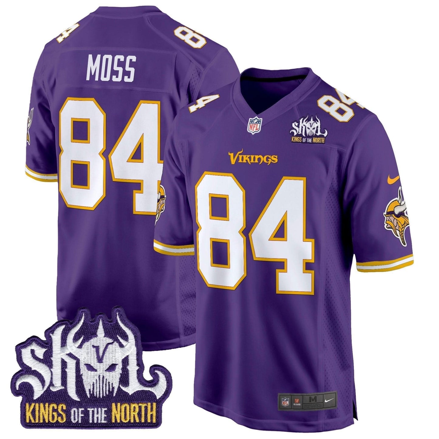 Minnesota Vikings King Of The North Patch Throwback Game Jersey - All Stitched