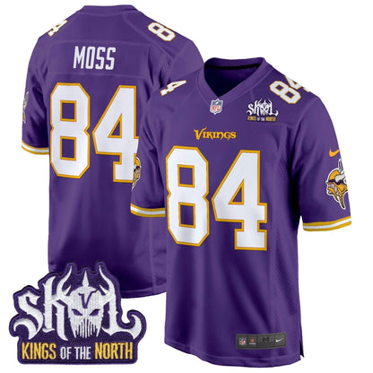 Minnesota Vikings King Of The North Patch Throwback Game Jersey - All Stitched