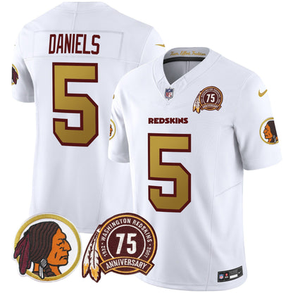 Washington Redskins Throwback 75th Patch Vapor Limited Jersey - All Stitched