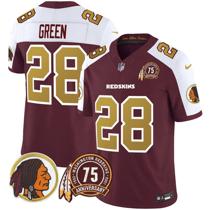 Washington Redskins Throwback 75th Patch Vapor Limited Jersey - All Stitched