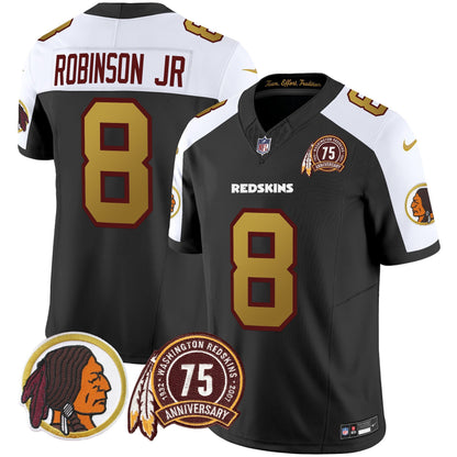 Washington Redskins Throwback 75th Patch Vapor Limited Jersey - All Stitched