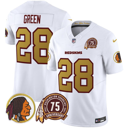 Washington Redskins Throwback 75th Patch Vapor Limited Jersey - All Stitched