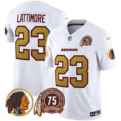 Washington Redskins Throwback 75th Patch Vapor Limited Jersey - All Stitched