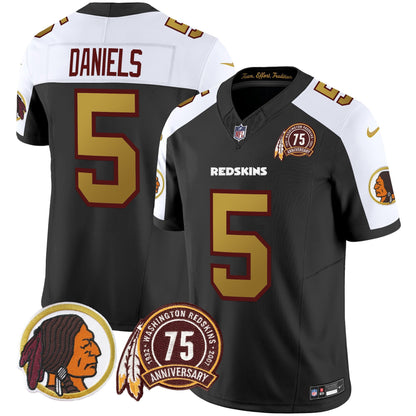 Washington Redskins Throwback 75th Patch Vapor Limited Jersey - All Stitched